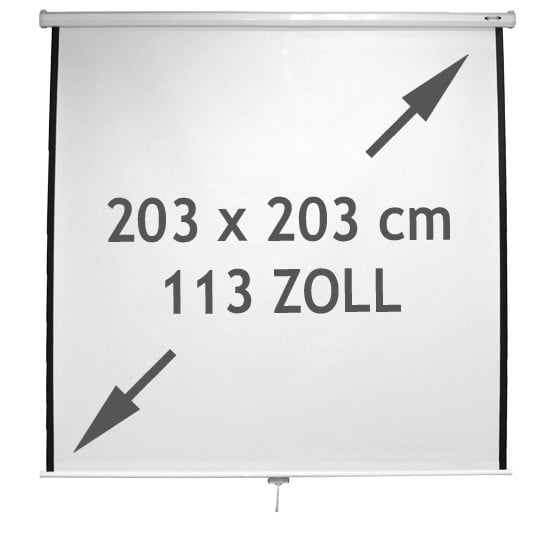 Beamerschermen – Projectiescherm – Oprolbaar – 203 x 203 cm