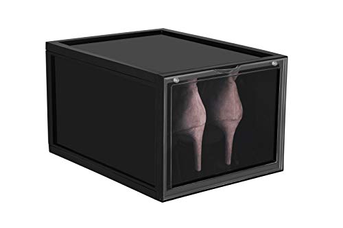 Opbergbox – Set van 6 stuks – 25.5 x 33.5 x 19 cm – Transparant – Zwart