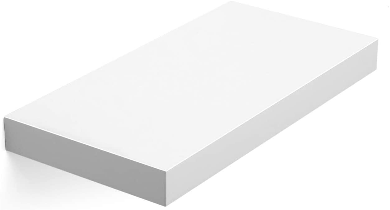Wandplank – Wandplank zwevend – MDF – Ijzer – 40 x 20 x 3.8 cm – Wit