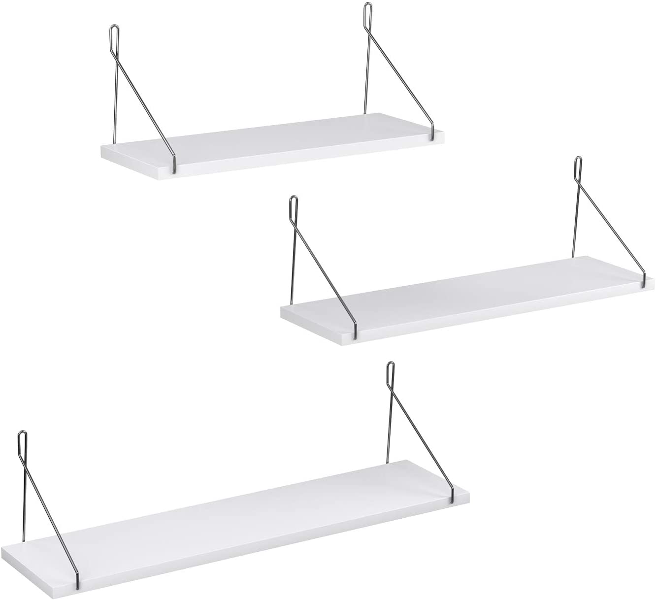 Wandplank – Muurplank – MDF – 40 x 50 x 60 cm – Wit – Set van 3 stuks