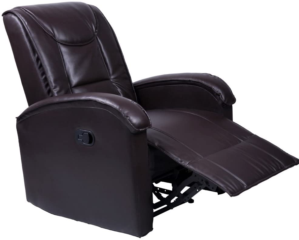 Relax stoel – Relaxfauteuil verstelbaar – Relaxfauteuil – Lounge stoel – Sta op stoel – Kunstleer – Bruin