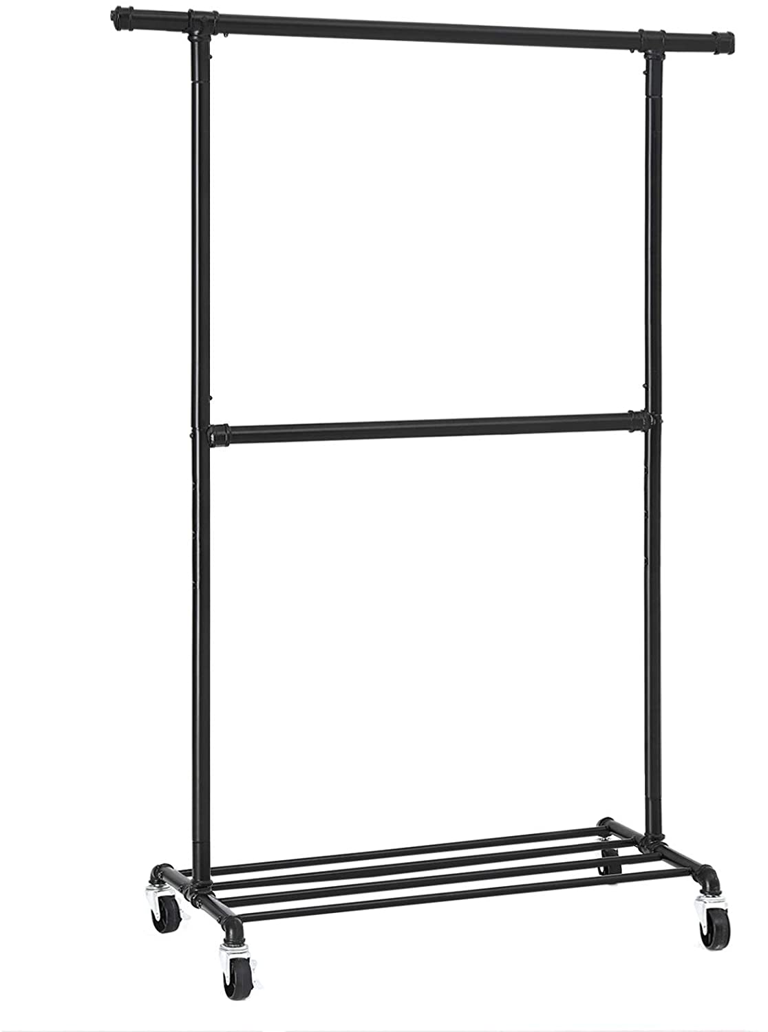 Kledingrek – Garderoberek – Staal – 130 x 49 x 198 cm – Zwart