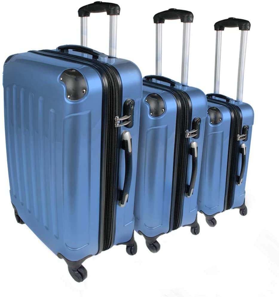 Koffer – Kofferset – 3 delige set – 360 – Blauw/ijsblauw