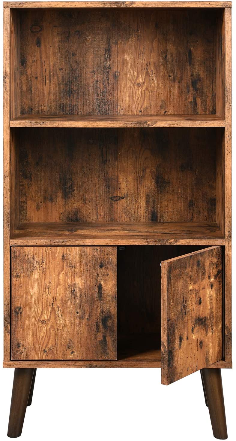 Boekenkast – Opbergkast – Spaanplaat – 60 x 30 x 120 cm – Rustiek bruin
