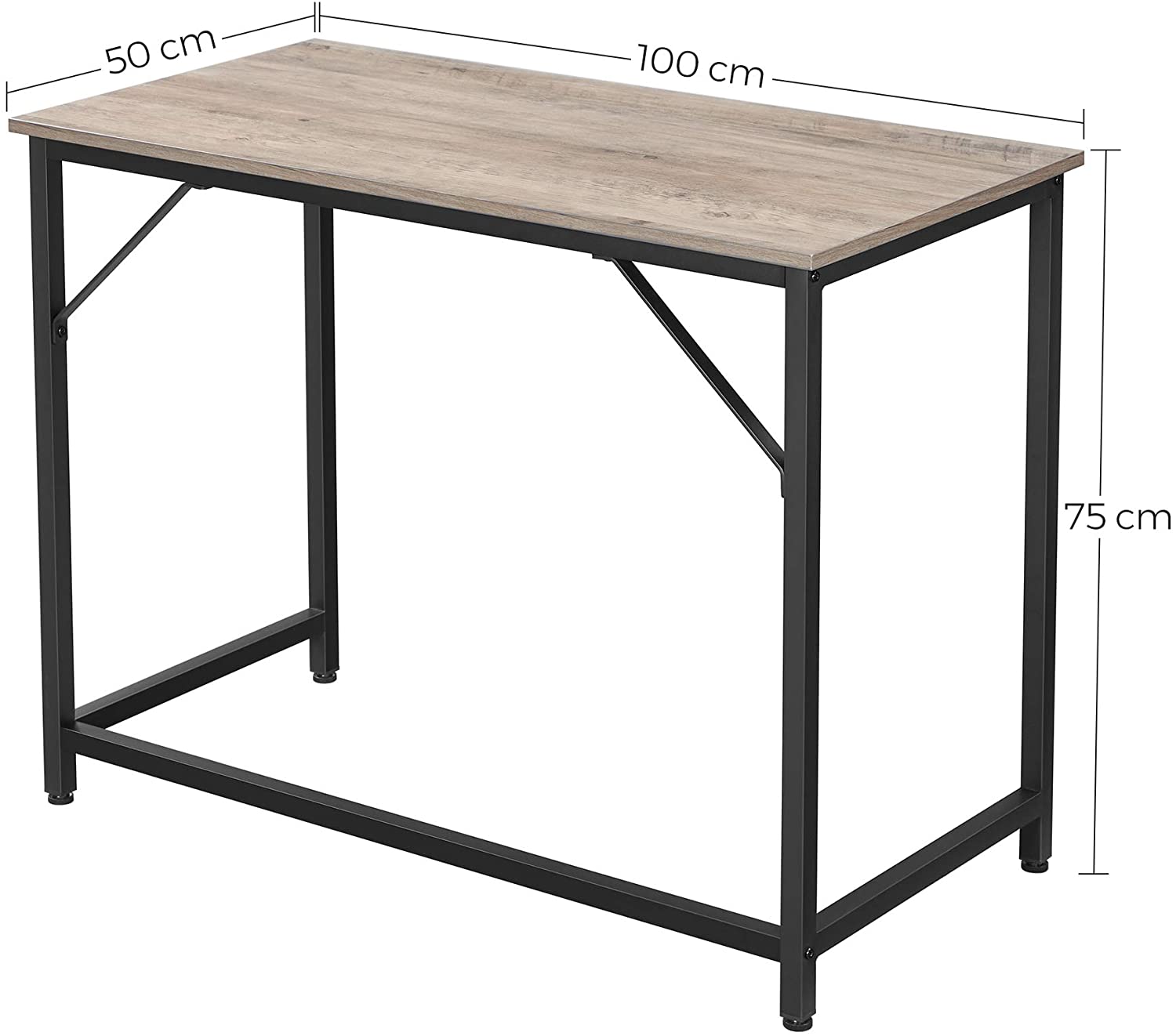slank Spit veiling Bureau - Tafel - Computertafel - 100 x 50 x 75 - Grijs - Trend24