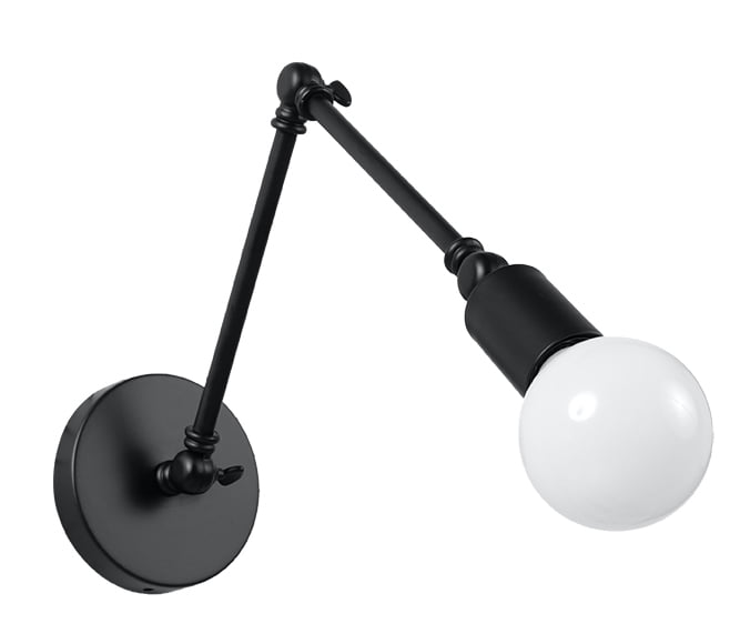 Wandlamp Grimmige – E27 – Zwart