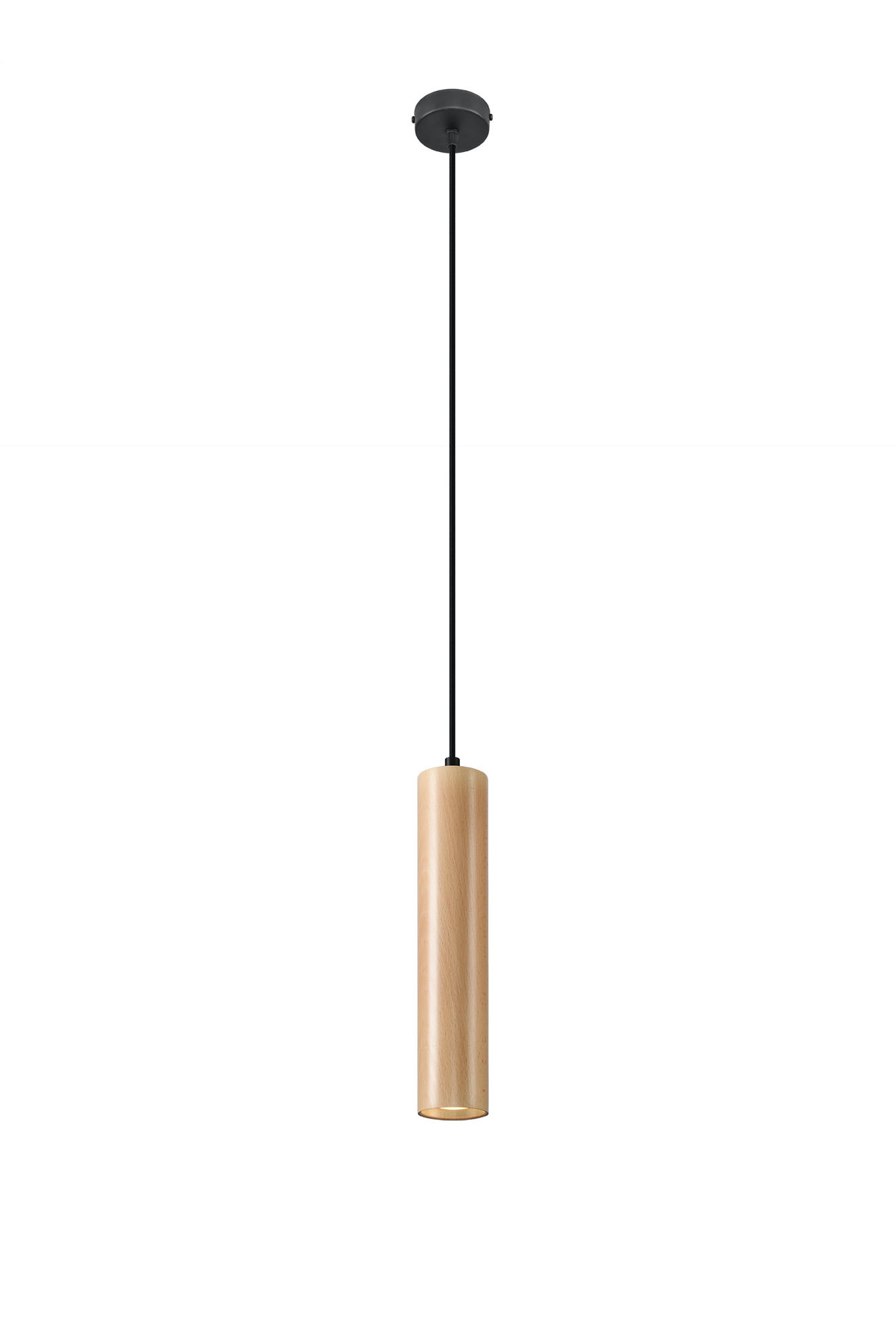 Lino Hout Hanglamp – GU10 – Zwart / Natuurlijk Hout