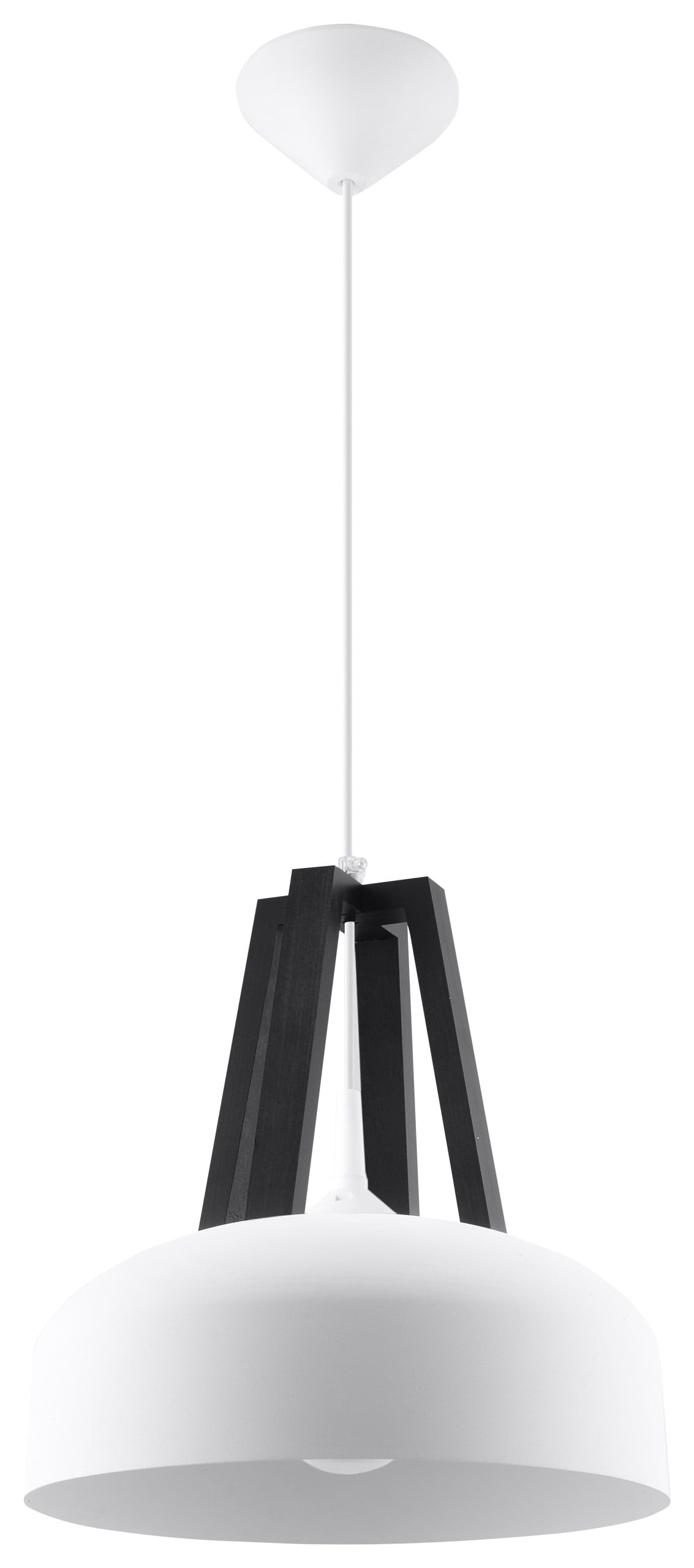 Hanglamp Casco Wit / – E27 – Zwart