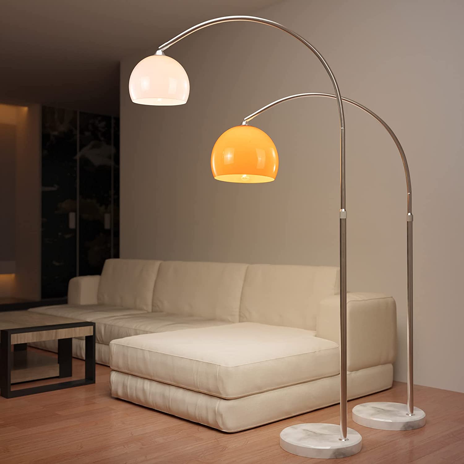 Lamp - Vloerlamp - - 130/180 cm - E27 - 60W - Wit - Trend24
