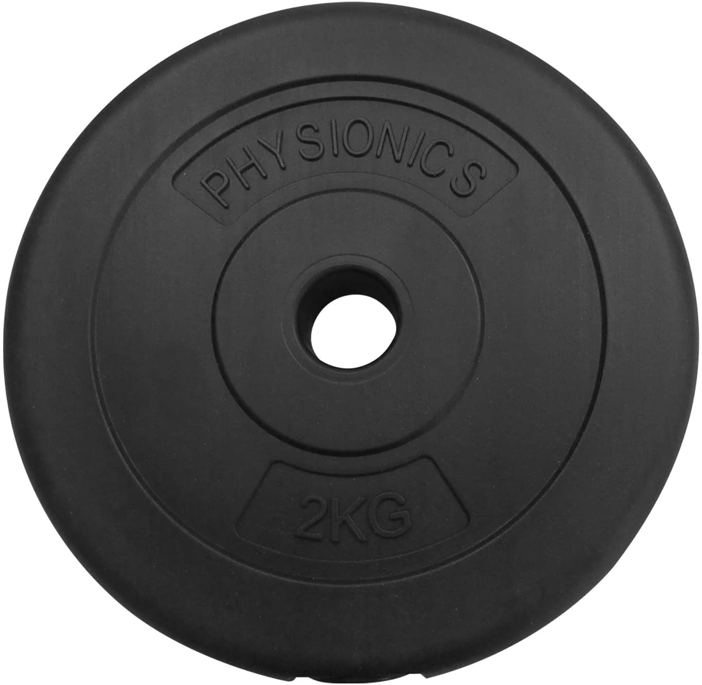 Physionics – 2 x 2 kg gewicht voor halterstang – gewichten – losse schijven – zwart