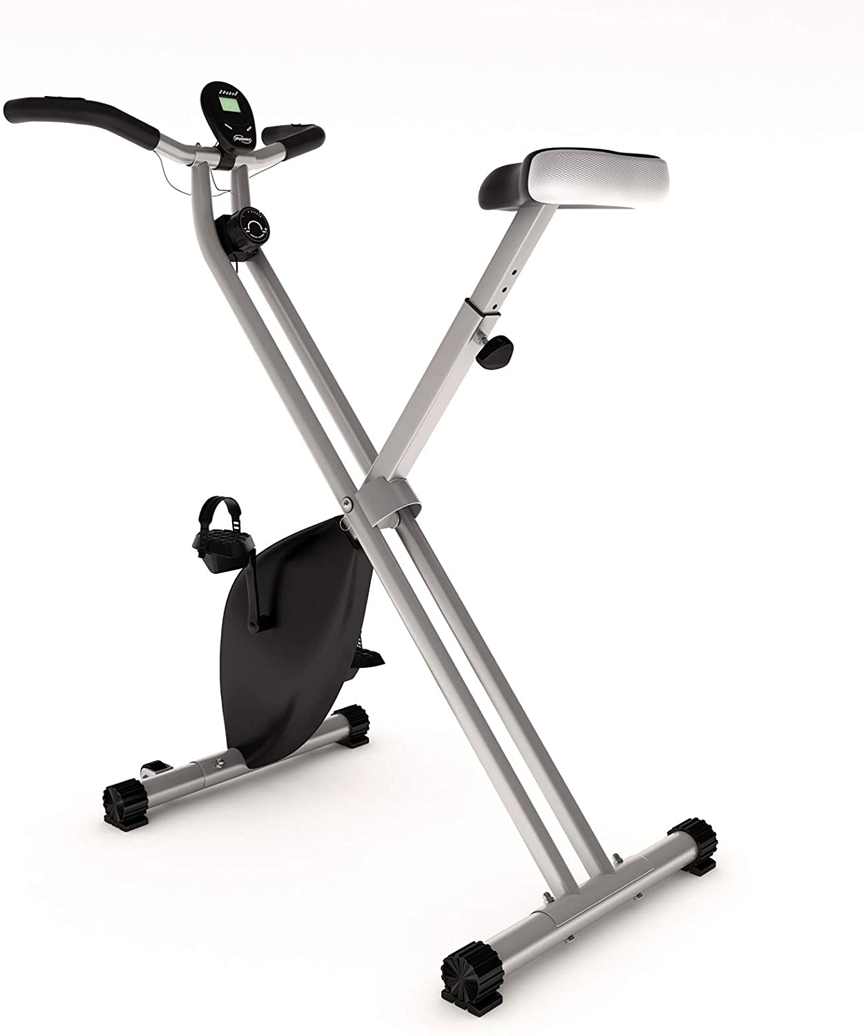 Hometrainer – Hometrainer fiets – Inklapbaar – Met ergometer – 8 weerstandniveaus – LCD – Zwart