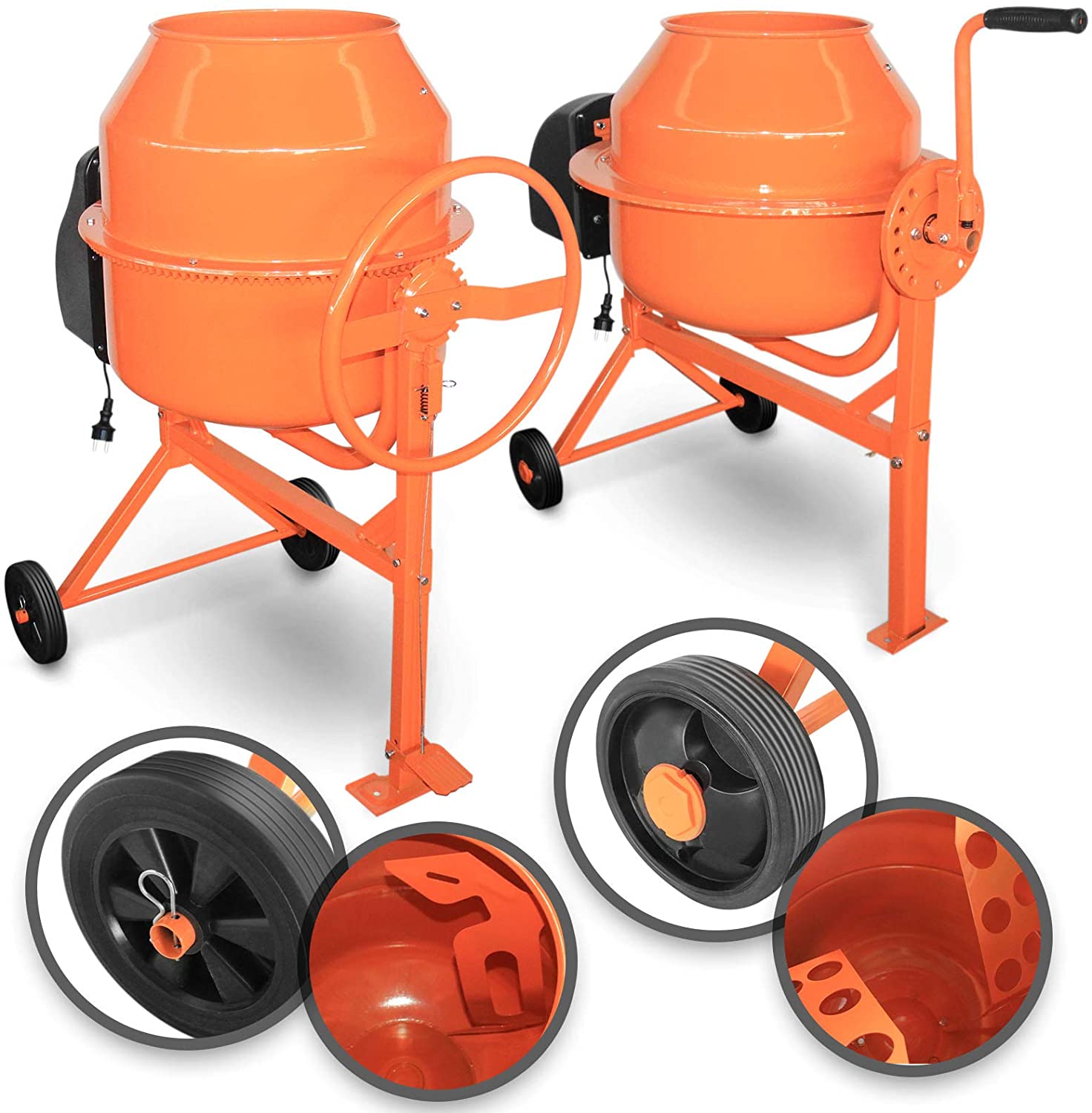 Mixer – Betonmixer – Cement mixer – 70L – Oranje