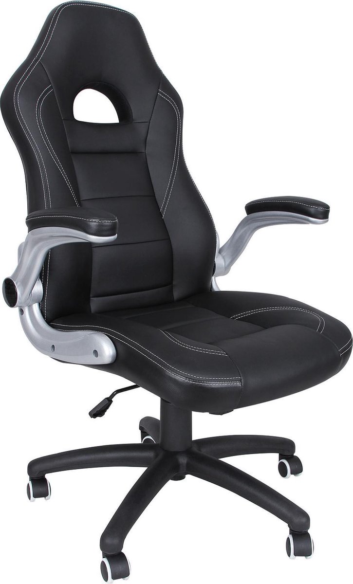 Bureaustoel – Bureaustoel ergonomisch  – 48 x 58 x 128 cm – Zwart