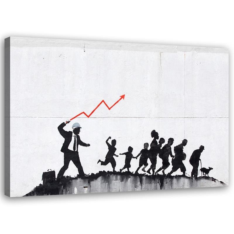Canvas Schilderij – Banksy Ecomonic Politics  – Schilderijen – Voor Jongeren