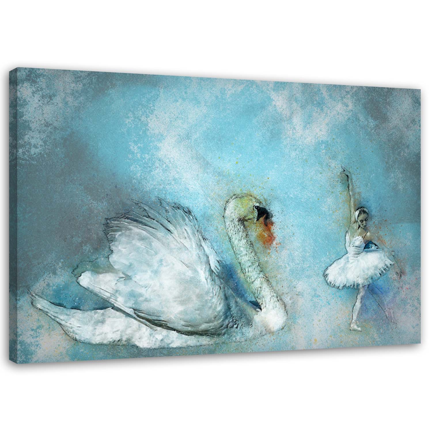 Canvas Schilderij – Swan En Ballerina  – Schilderijen – Voor Jongeren