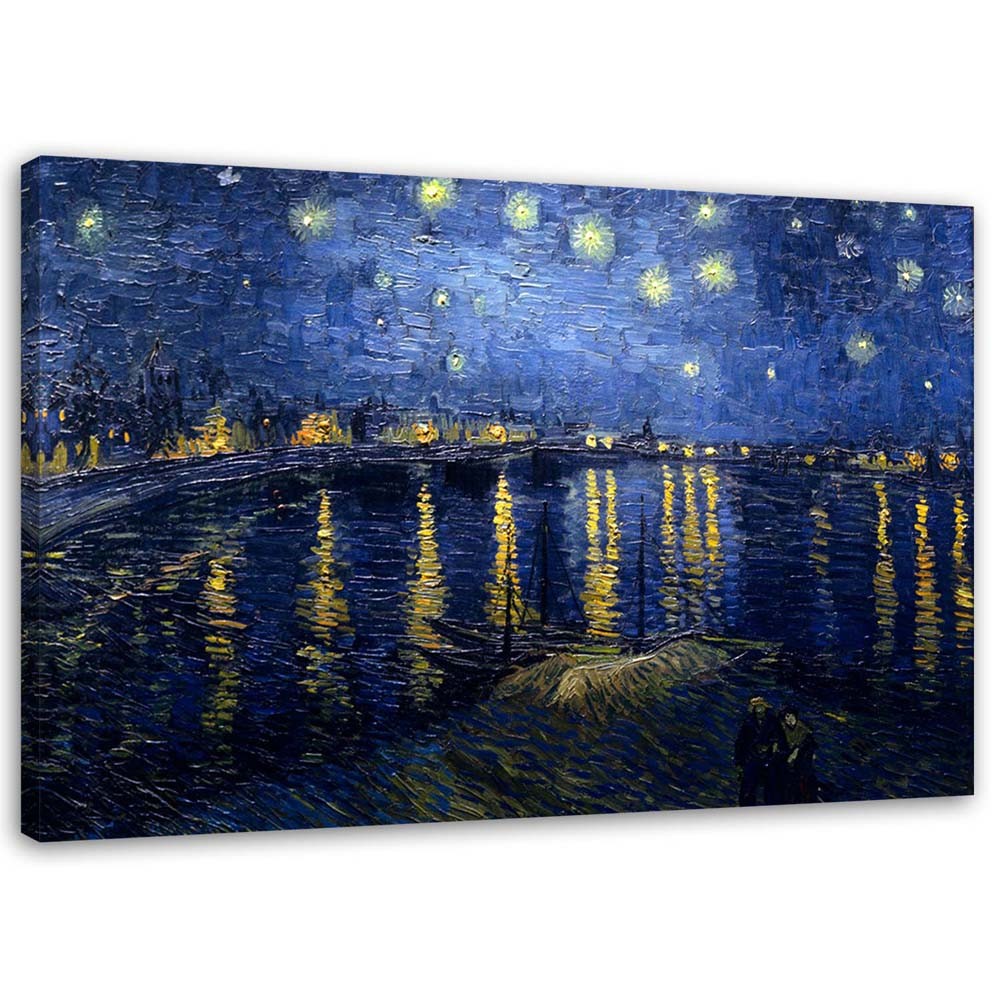 Canvas Schilderij – Sterrennacht Over De Rhone – V. Van Gogh Reproduction  – Schilderijen – Reproducties