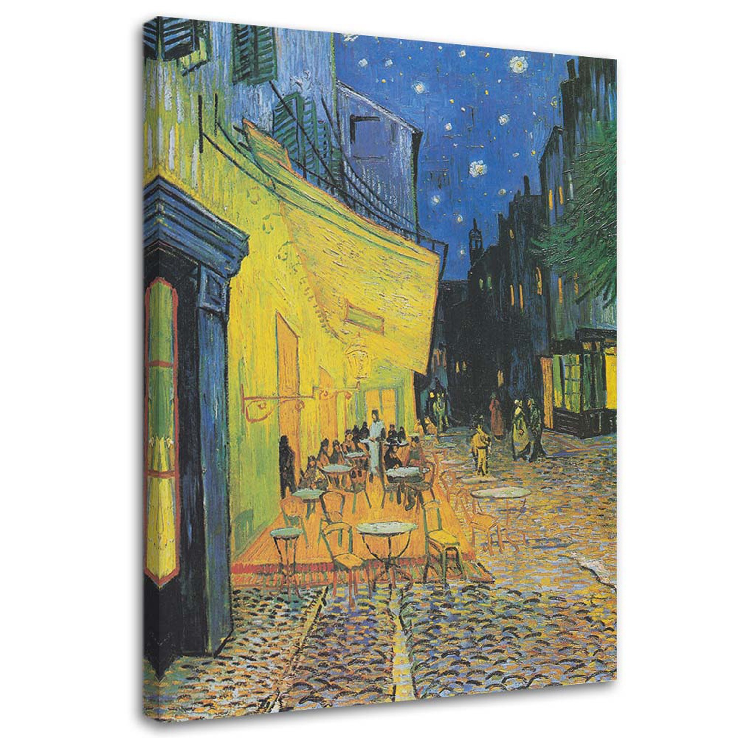Canvas Schilderij – Terras Van Een Café’S Nachts – V. Van Gogh Reproduction  – Schilderijen – Reproducties