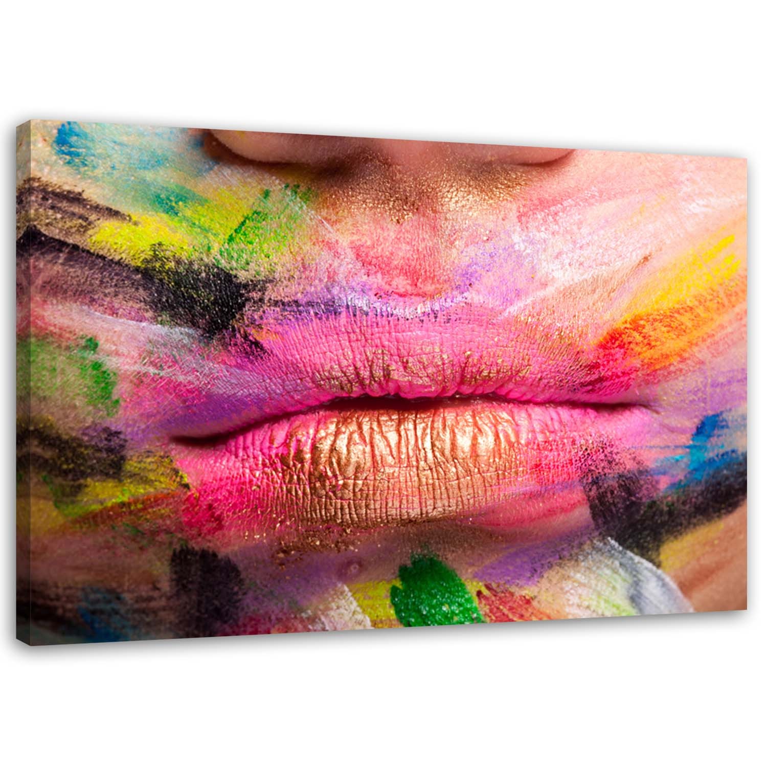 Canvas Schilderij – Kleurrijke Lippen  – Schilderijen – Abstract