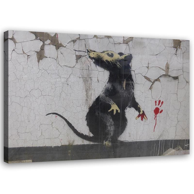 Canvas Schilderij – Rat Paw Banksy Street Art  – Schilderijen – Reproducties