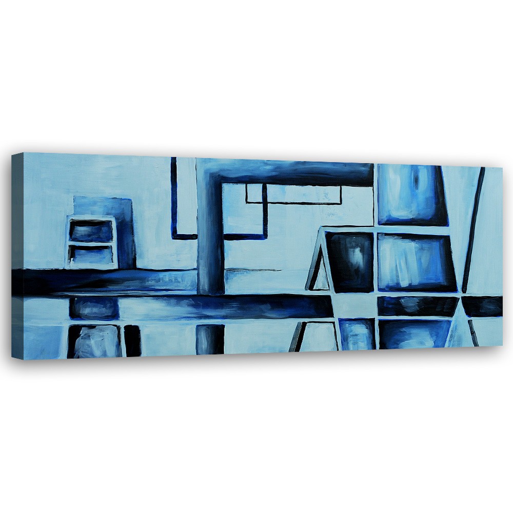 Canvas Schilderij – Spelen Met Blauw  – Schilderijen – Abstract