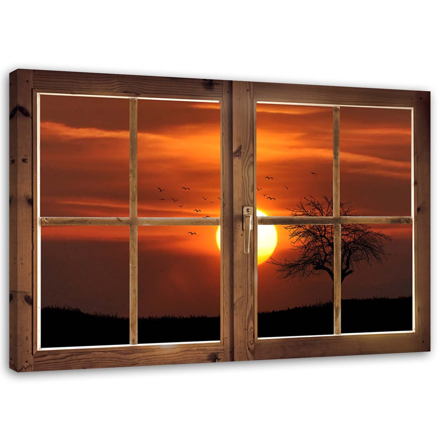 Canvas Schilderij – Window – Sunset  – Schilderijen – Landschappen