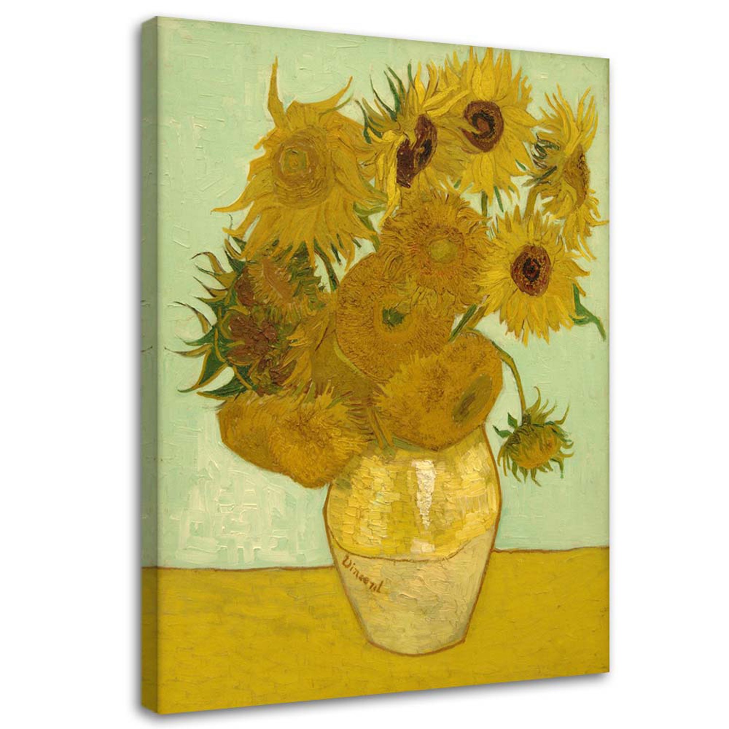 Canvas Schilderij – Sunflowers – V. Van Gogh Reproduction  – Schilderijen – Reproducties