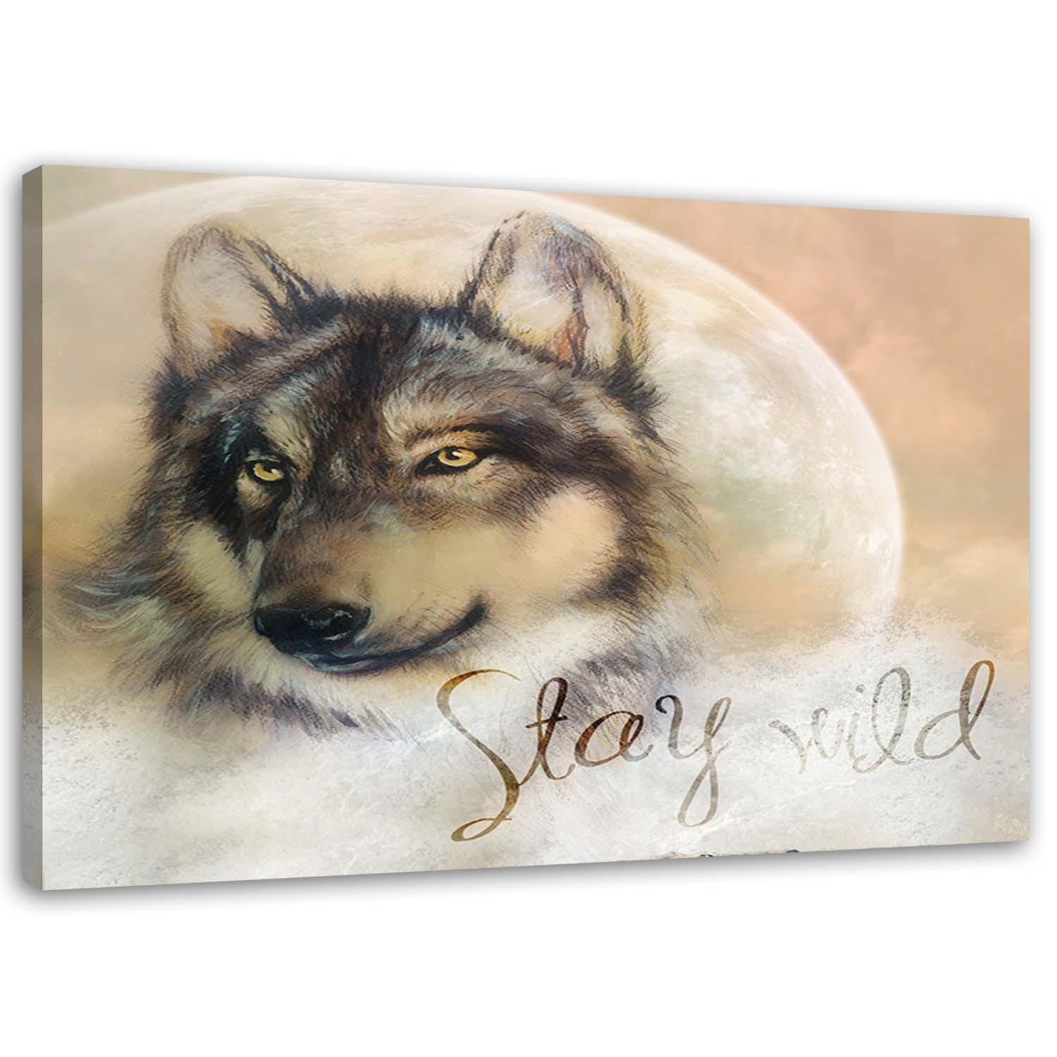 Canvas Schilderij – Wolf Stay Wild  – Schilderijen – Dieren