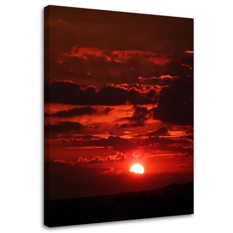 Canvas Schilderij – Rode Zonsondergang  – Schilderijen – Landschappen