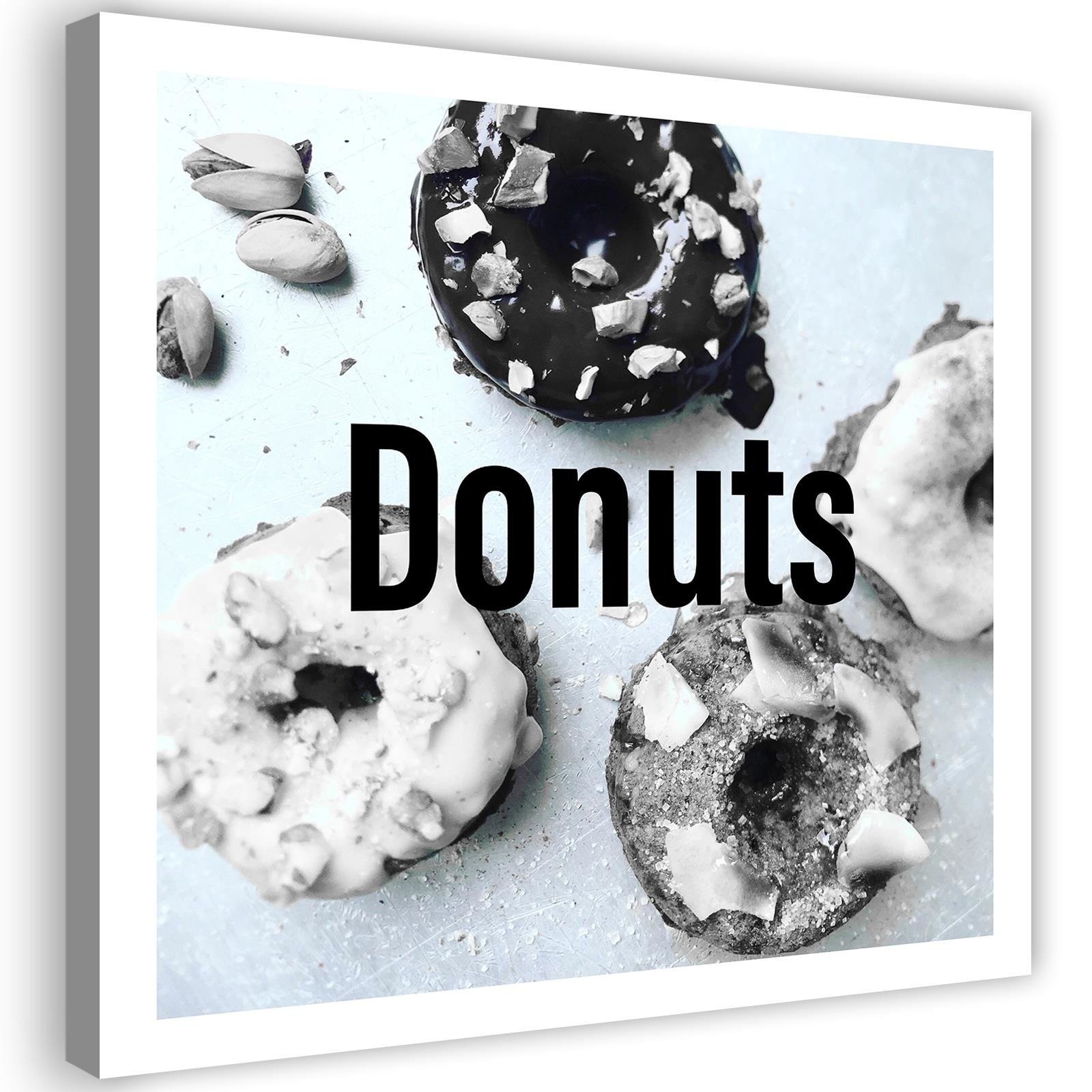 Canvas Schilderij – Black & White Donuts  – Schilderijen – Voedsel