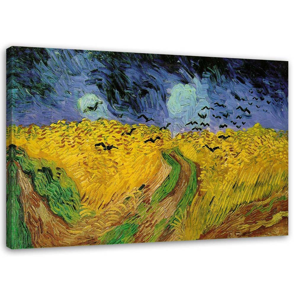 Canvas Schilderij – Veld Van Tarwe Met Ravens – V. Van Gogh Reproductie  – Schilderijen – Reproducties