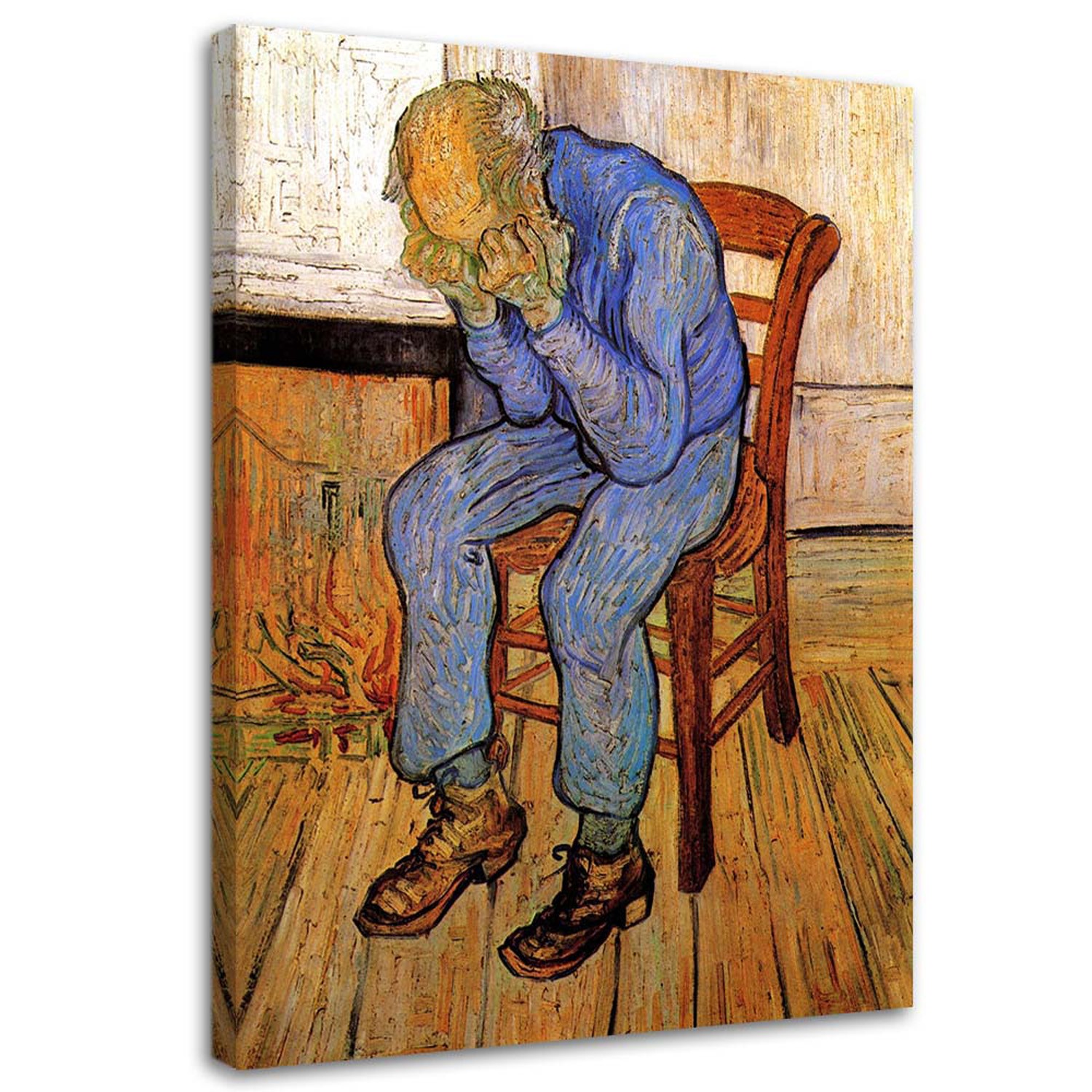 Canvas Schilderij – Oude Man In Verdriet – V. Van Gogh-Reproductie  – Schilderijen – Reproducties