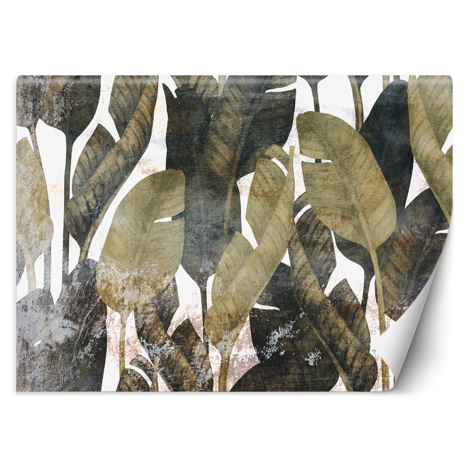 Trend24 – Behang – Bananenblaadjes – Vliesbehang – Fotobehang 3D – Behang Woonkamer – 350x245x2 cm – Incl. behanglijm