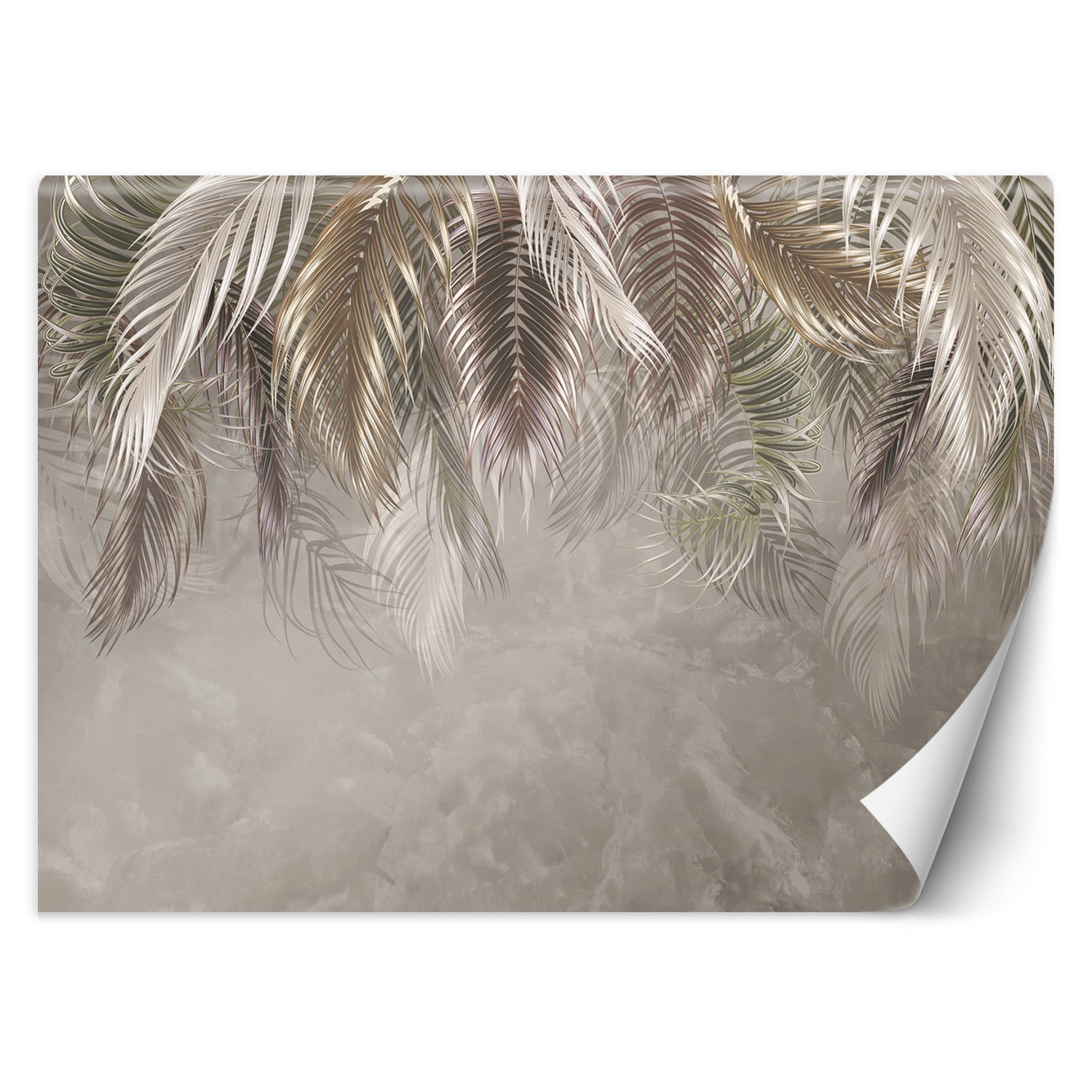 Trend24 – Behang – Palmbladeren 3D – Behangpapier – Fotobehang 3D – Behang Woonkamer – 350×245 cm – Incl. behanglijm