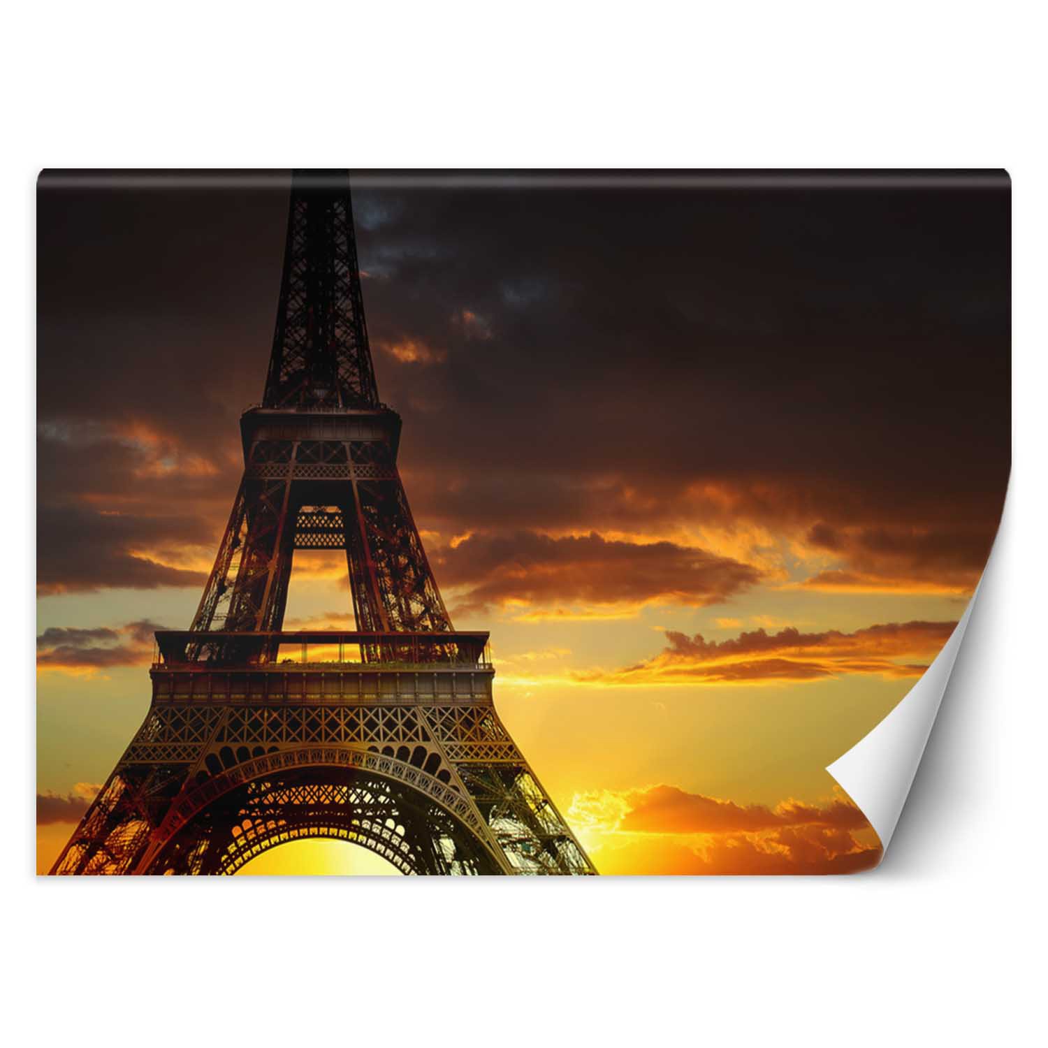 Trend24 – Behang – Eiffeltoren Bij Zonsondergang – Vliesbehang – Fotobehang – Behang Woonkamer – 450x315x2 cm – Incl. behanglijm