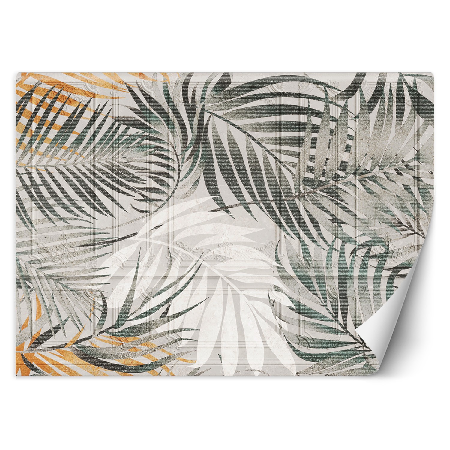 Trend24 – Behang – Tropische Bladeren – Vliesbehang – Fotobehang 3D – Behang Woonkamer – 450x315x2 cm – Incl. behanglijm