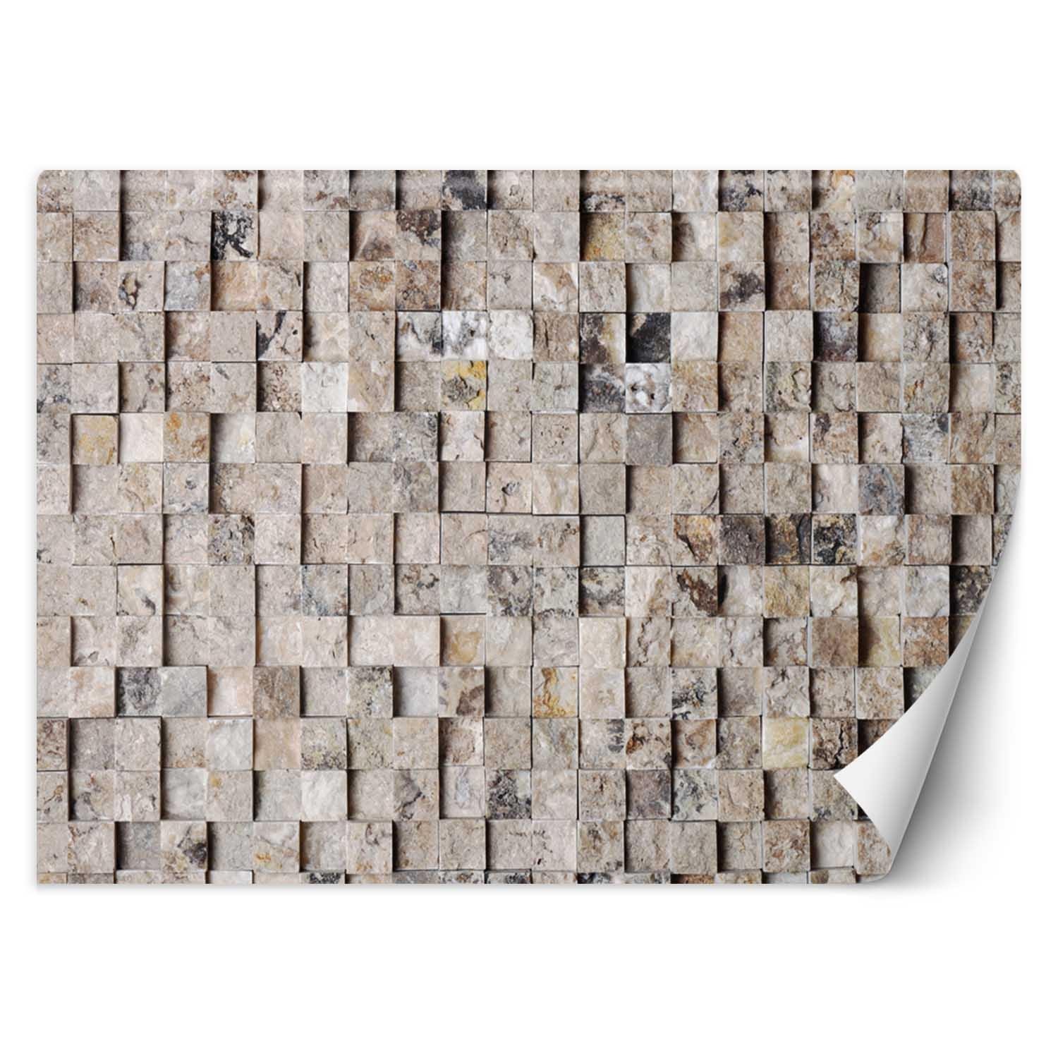Trend24 – Behang – Lichte Stenen Muur – Behangpapier – Behang Woonkamer – Fotobehang – 450×315 cm – Incl. behanglijm