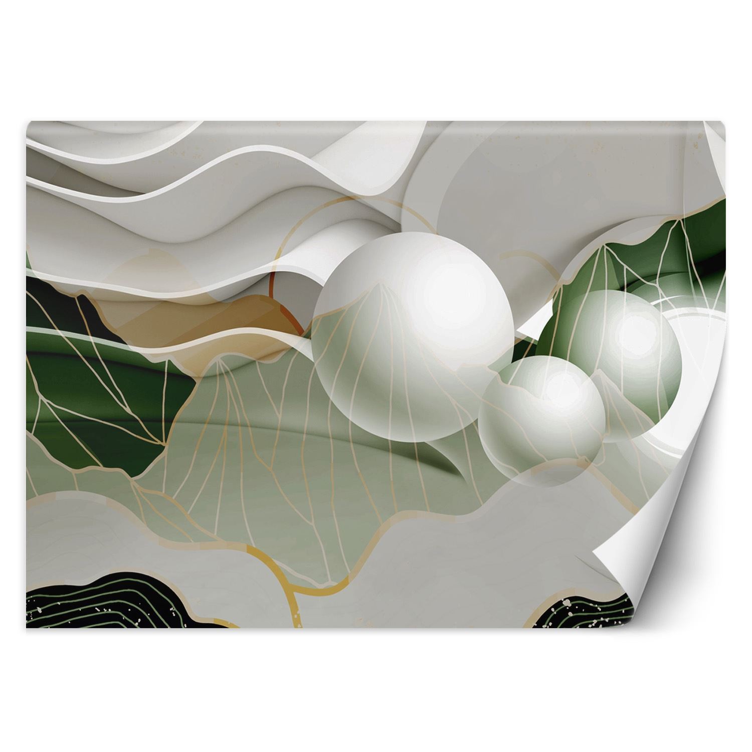 Trend24 – Behang – Abstracte Golven – Vliesbehang – Behang Woonkamer – Fotobehang – 100×70 cm – Incl. behanglijm