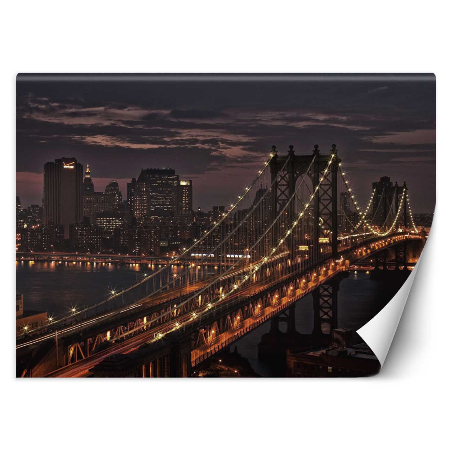 Trend24 – Behang – New York City Bridge – Behangpapier – Fotobehang – Behang Woonkamer – 350×245 cm – Incl. behanglijm