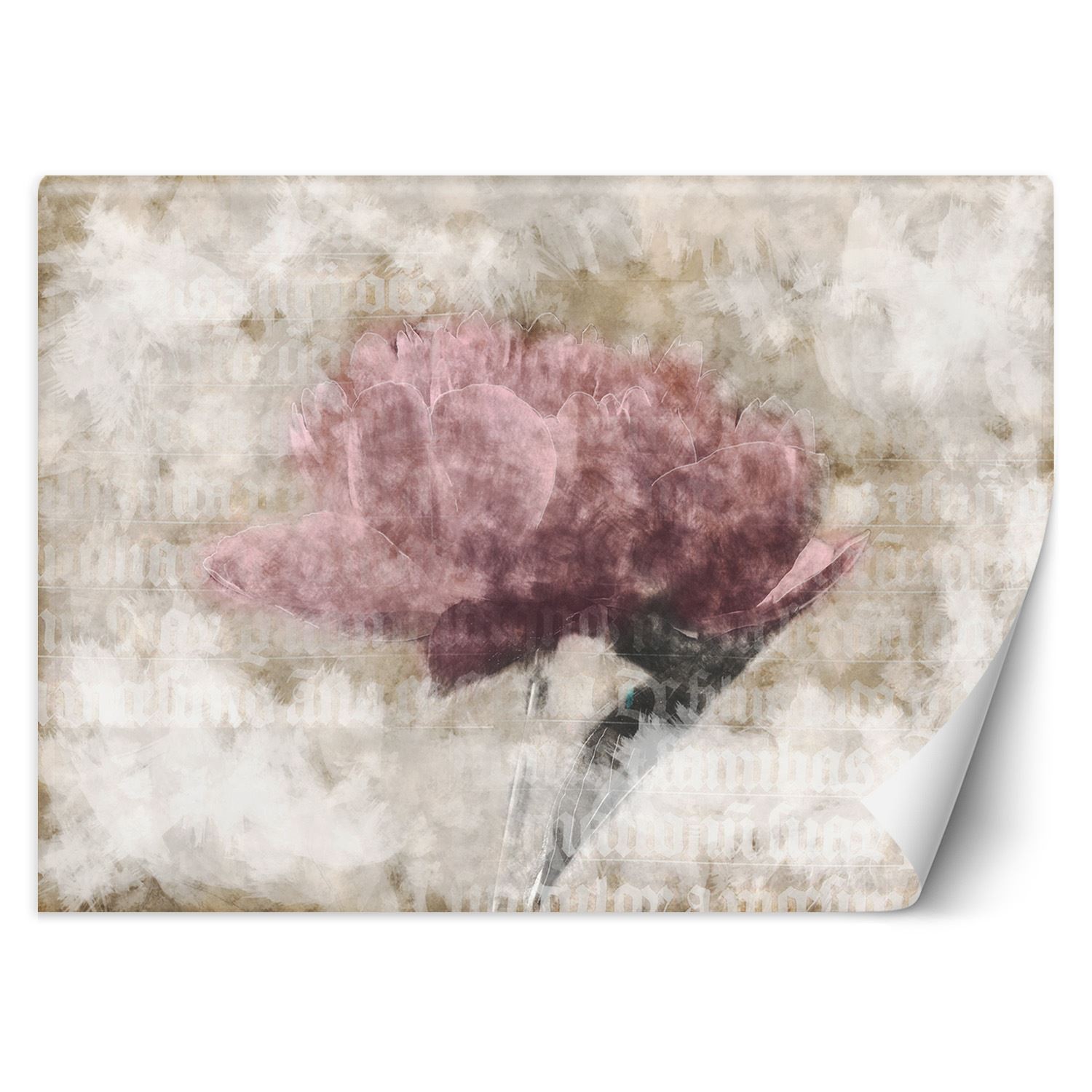 Trend24 – Behang – Abstracte Bloemen In Pastelkleuren – Vliesbehang – Fotobehang 3D – Behang Woonkamer – 450x315x2 cm – Incl. behanglijm