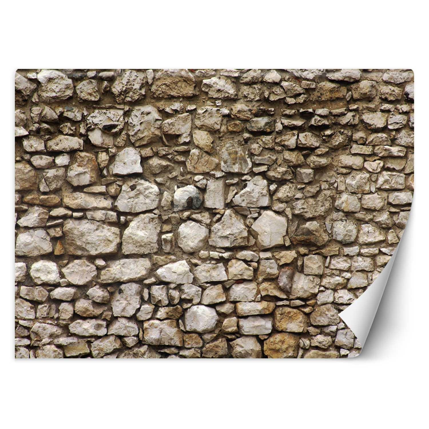 Trend24 – Behang – Stenen Muur – Vliesbehang – Behang Woonkamer – Fotobehang – 100×70 cm – Incl. behanglijm