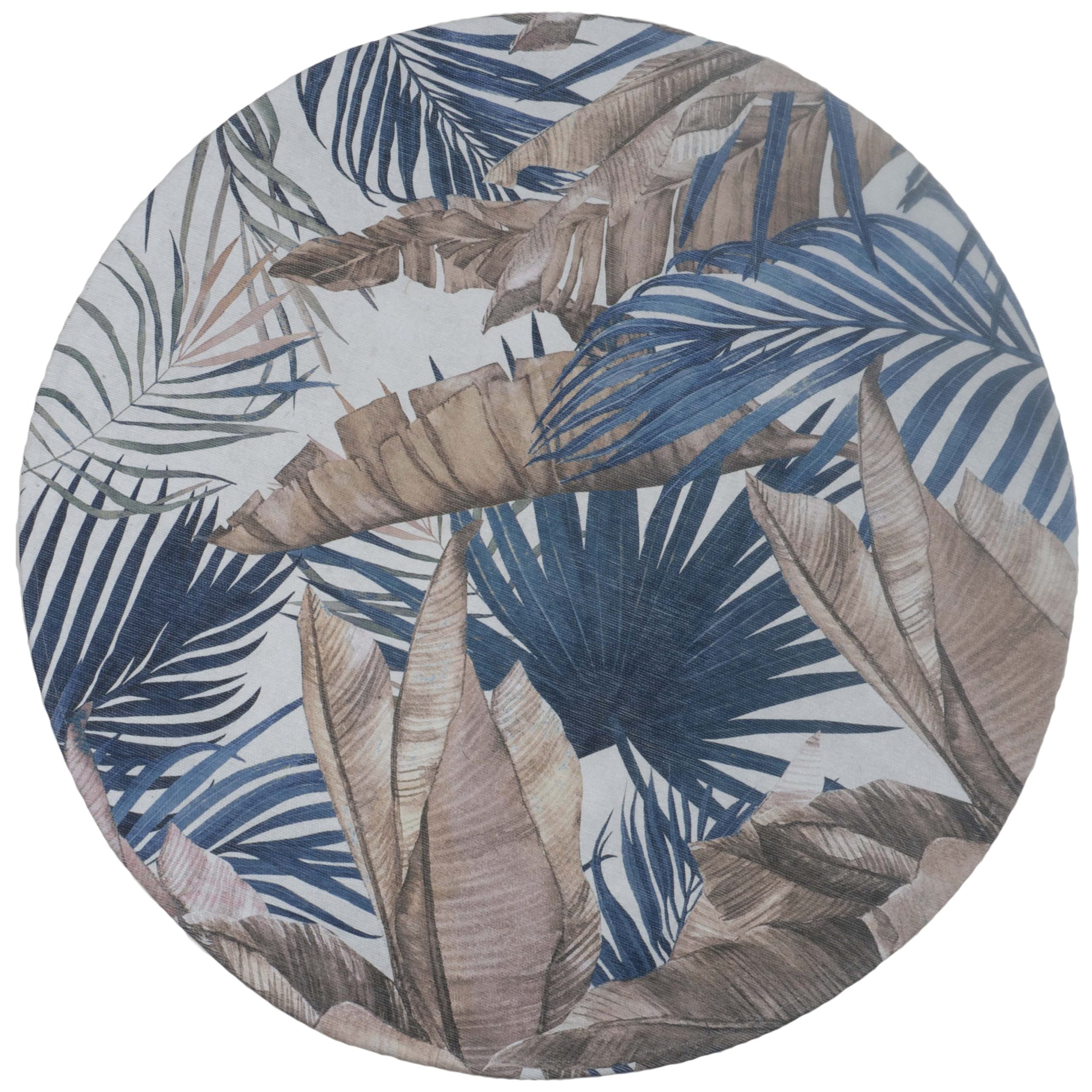 Vloerkleed Palm Blue Rond ø120 cm