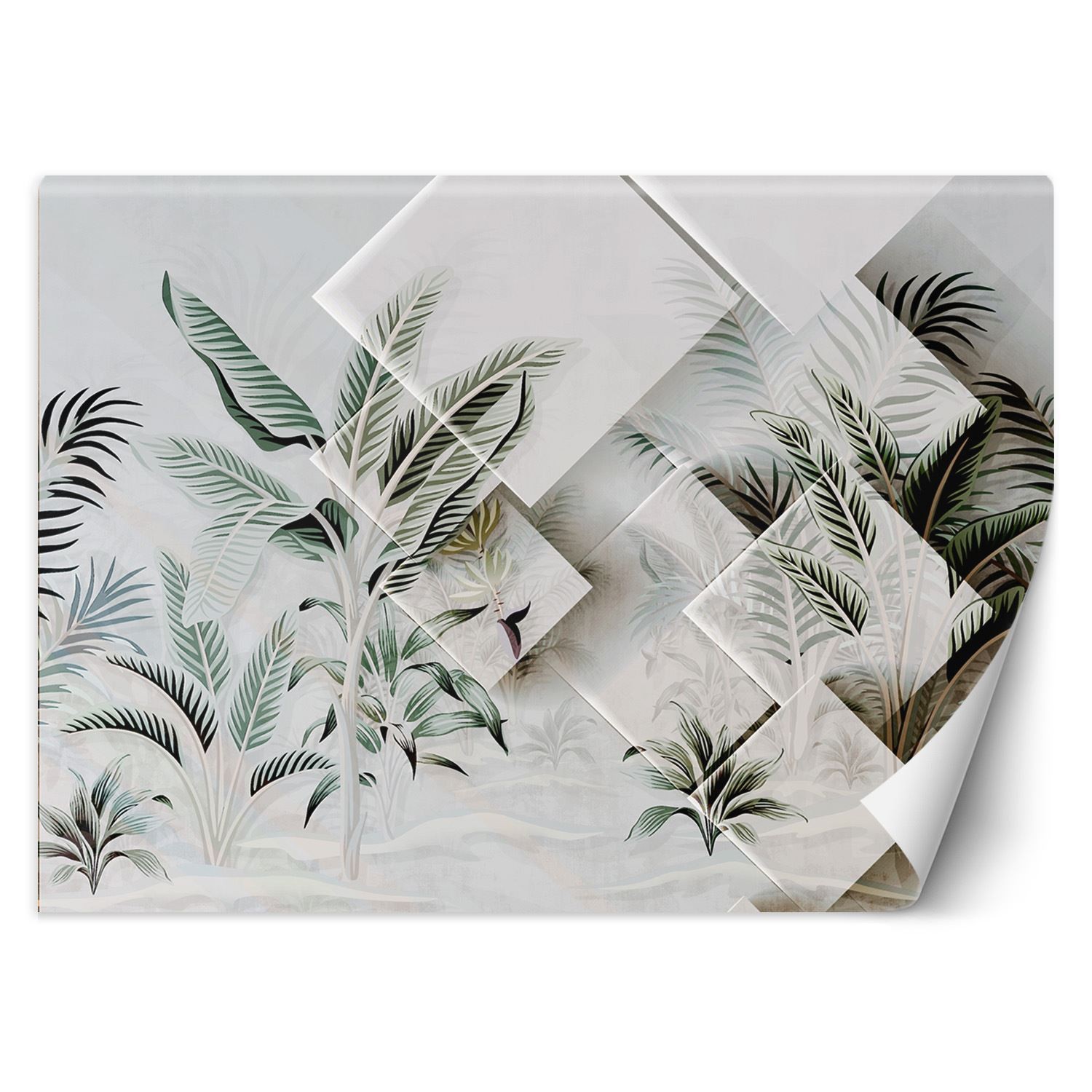 Trend24 – Behang – Groene Bladeren 3D – Behangpapier – Fotobehang Bloemen – Behang Woonkamer – 400x280x2 cm – Incl. behanglijm