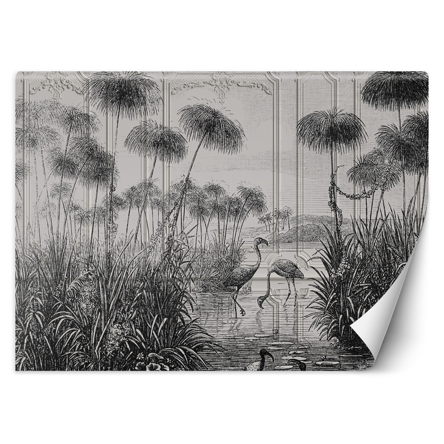 Trend24 – Behang – Vogels In De Vijver – Behangpapier – Fotobehang 3D – Behang Woonkamer – 450x315x2 cm – Incl. behanglijm