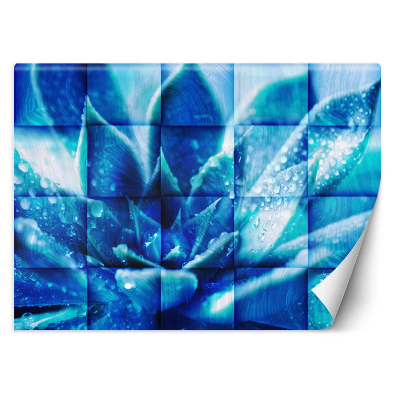 Trend24 – Behang – Blauwe Bloem – Vliesbehang – Behang Woonkamer – Fotobehang – 350x245x2 cm – Incl. behanglijm