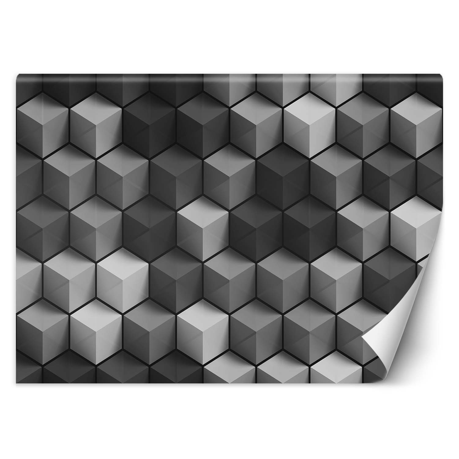 Trend24 – Behang – Abstracte 3D-Kubussen – Vliesbehang – Fotobehang 3D – Behang Woonkamer – 450x315x2 cm – Incl. behanglijm