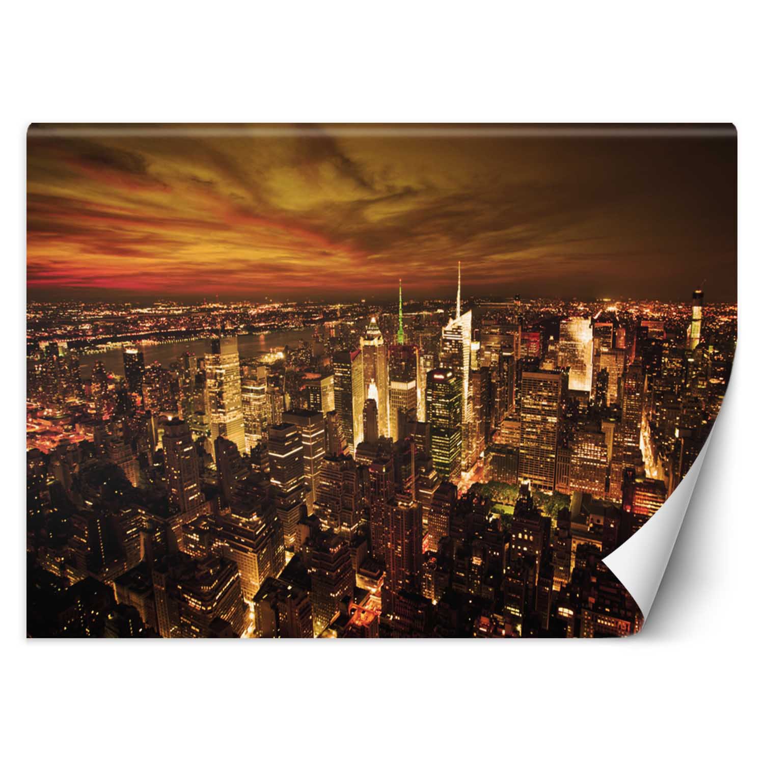 Trend24 – Behang – Midnight Manhattan – Vliesbehang – Fotobehang – Behang Woonkamer – 400×280 cm – Incl. behanglijm