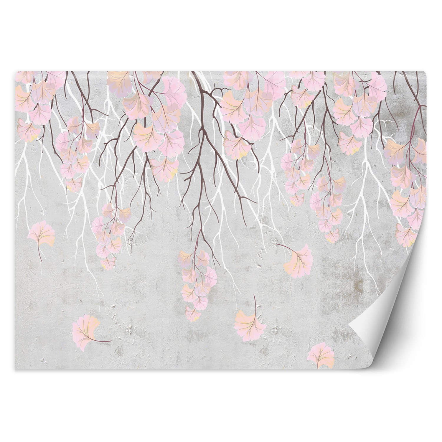 Trend24 – Behang – Vallende Bladeren – Vliesbehang – Fotobehang 3D – Behang Woonkamer – 100×70 cm – Incl. behanglijm