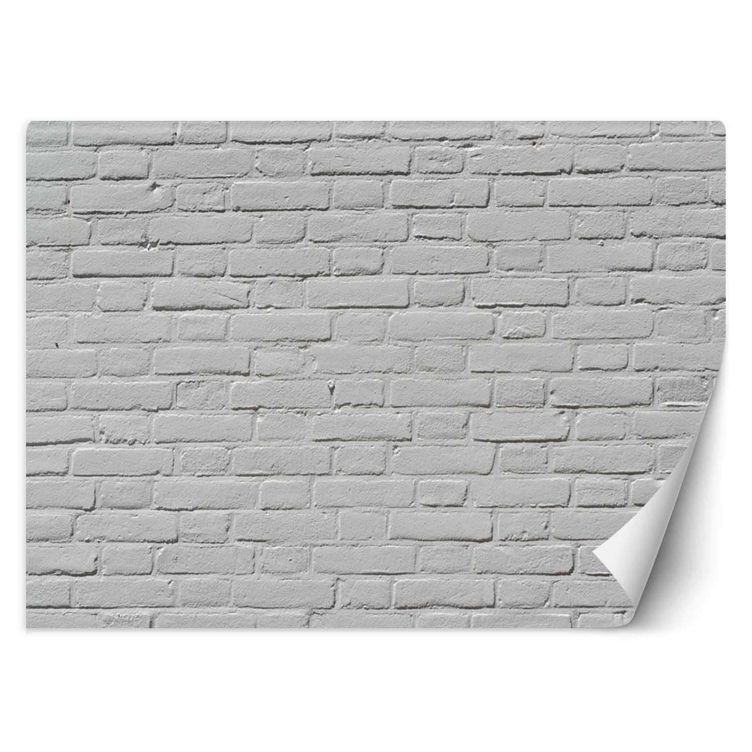 Trend24 – Behang – Witte Bakstenen Muur – Vliesbehang – Behang Woonkamer – Fotobehang – 350×245 cm – Incl. behanglijm