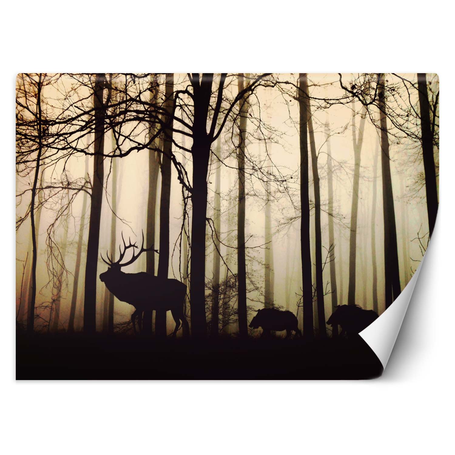 Trend24 – Behang – Dieren In Het Bos – Behangpapier – Fotobehang Dieren – Behang Woonkamer – 450x315x2 cm – Incl. behanglijm