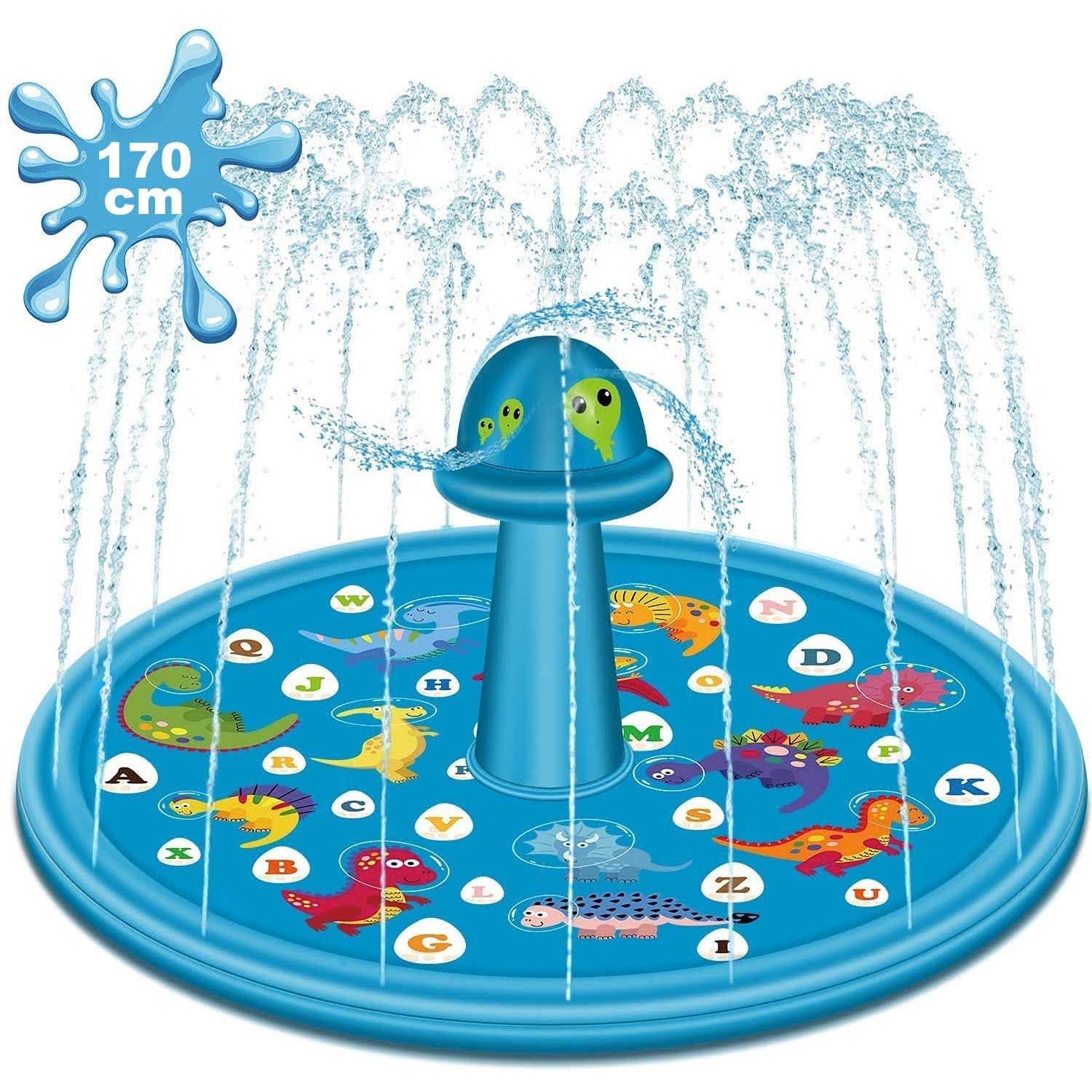 Watermat – Watersproeiers – Speelmat water – Waterspeelgoed buiten – Watermat fontein – Waterpark – 170 cm – Blauw